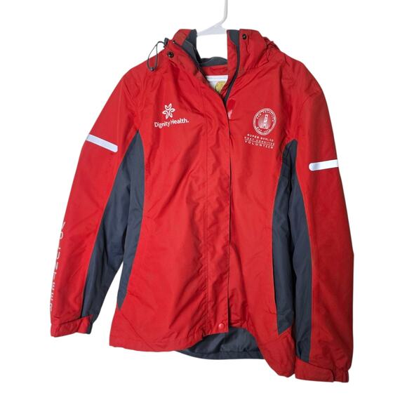 Super Bowl 50 San Francisco Bay Area Volunteer Jacket Red Windbreaker Large Rare - Picture 1 of 8